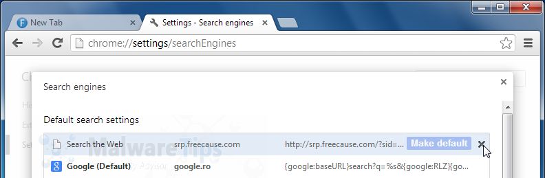 [Image: srp.freecause.com Chrome virus]