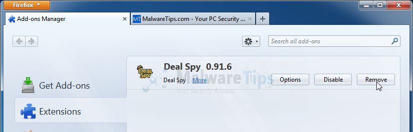 [Image: Deal Spy Firefox extension]