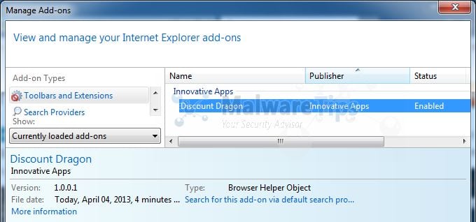 [Image: Discount Dragon Internet Explorer extension]