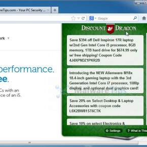 [Image: Discount Dragon pop-up virus]