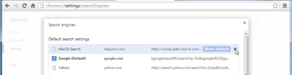 [Image: Mixi Dj Claro Search Chrome redirect removal]