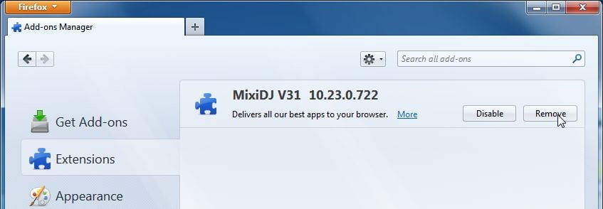 [Image: Mixi DJ Toolbar Firefox extension]