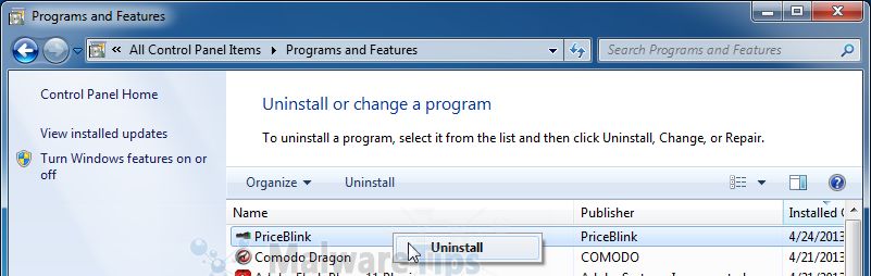 Remove PriceBlink Toolbar Pop-up (Uninstall Guide)