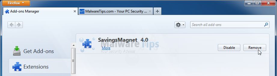 [Image: Savings Magnet Firefox extension]