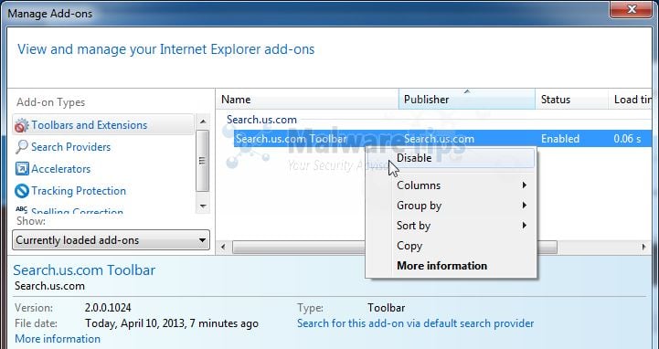 [Image: Search.us.com Toolbar Internet Explorer extension]