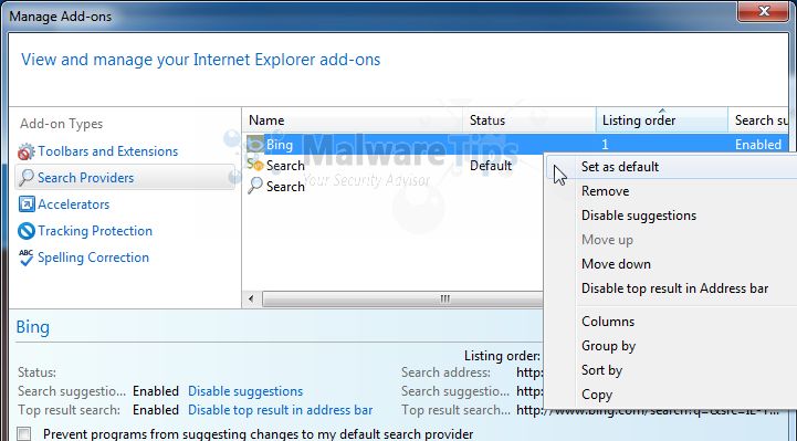 Remove Unwanted Search or a Toolbar from Your Explorer