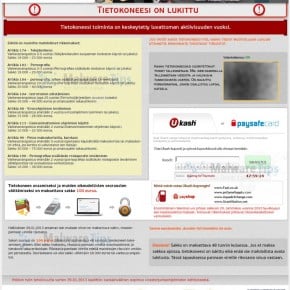 [Image: TIETOKONEESI ON LUKITTU virus]