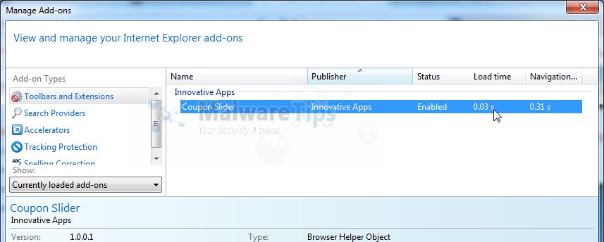 [Image: Coupon Slider Internet Explorer extension]