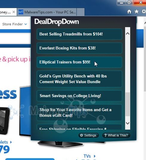 [Image: DealDropDown virus]