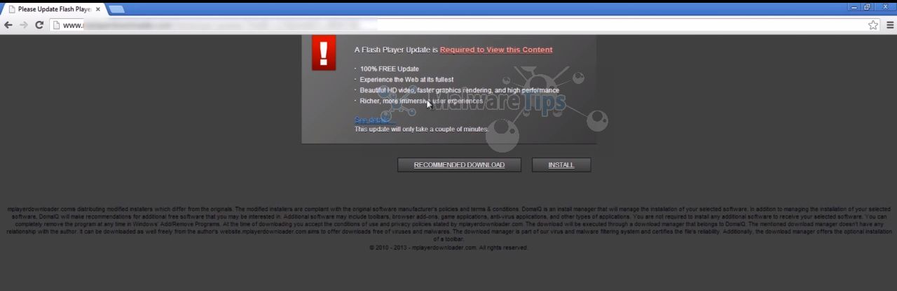 Remove "Flash Player Update is Required to View this ...
