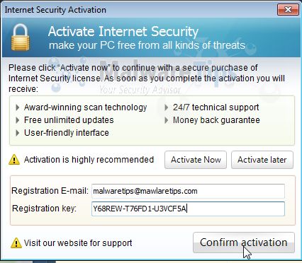 [Image: Internet Security designed to protect Activation code]