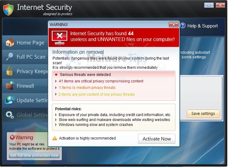 Remove Internet Security designed To Protect Virus Removal Guide 