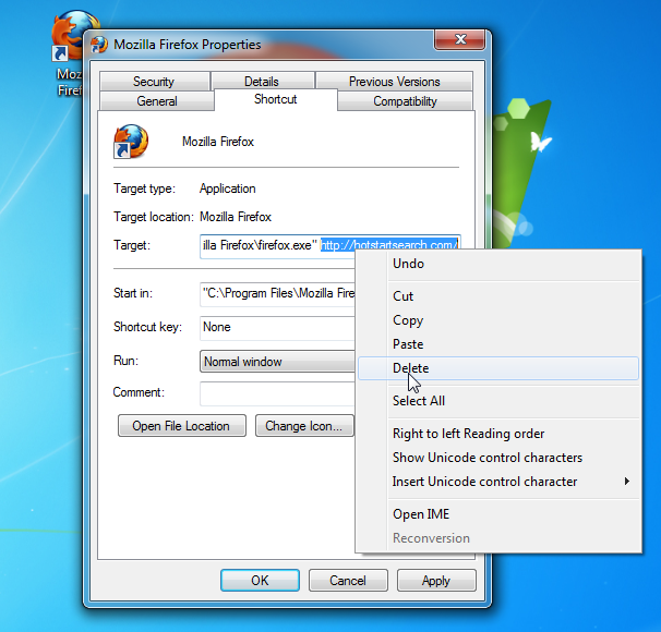 [Image: HotStartSearch shortcut hijack]