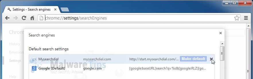 [Image: MySearchDial Search Chrome removal]