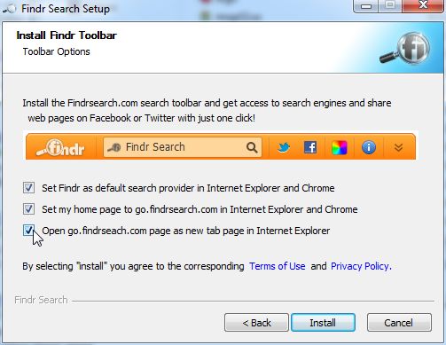 [Image: Findr Toolbar installation]