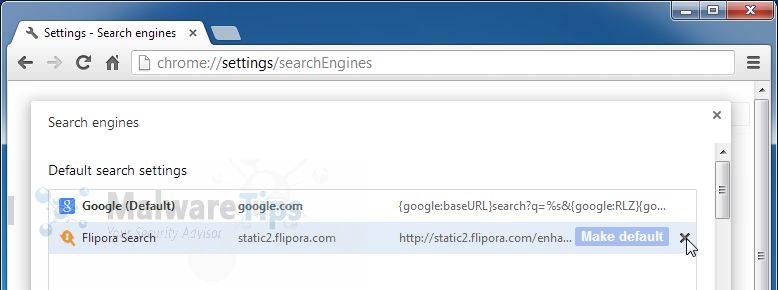 [Image: Flipora Search Chrome removal]