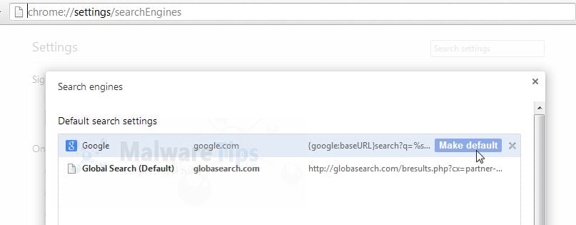 [Image: GlobaSearch Chrome redirect]