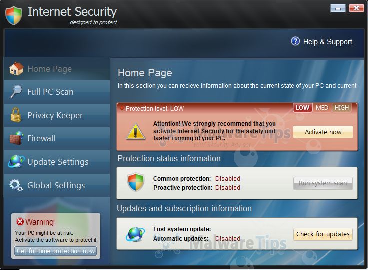 [Image: Internet Security Protection malware