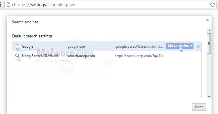 [Image: Search.ueep.com Chrome redirect]
