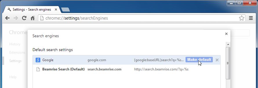 [Image: Beamrise Search Chrome redirect]