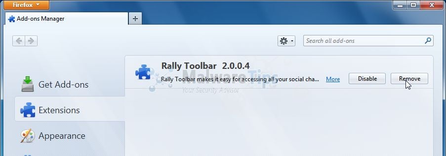 [Image: Rally Toolbar Firefox extension]