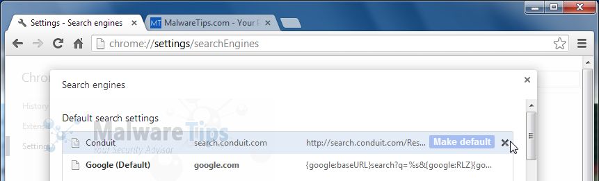 [Image: Anywhere.me Customized Web Search Chrome removal]