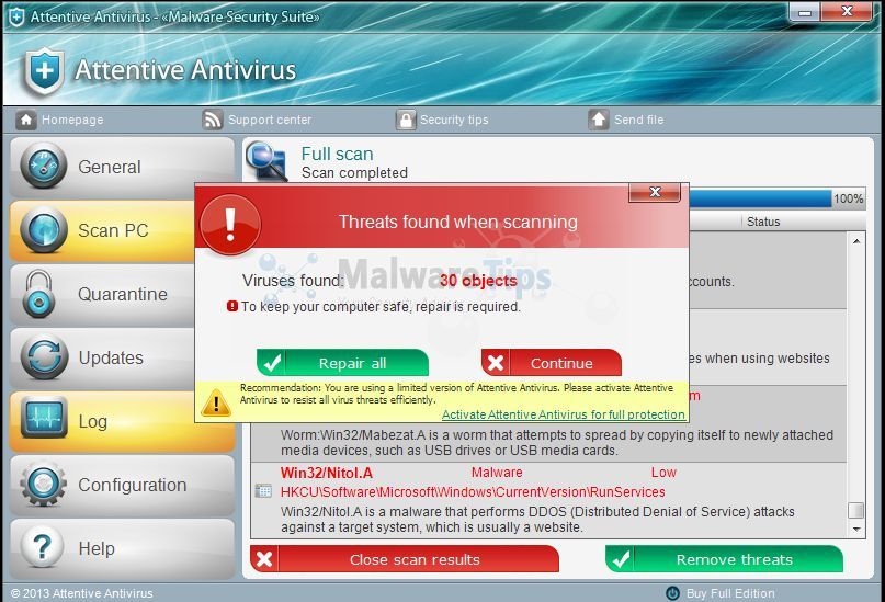 [Image: Attentive Antivirus Alert]