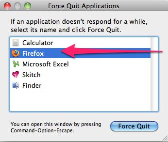 [Image: Select Firefox, Chrome or Safari from Force Quit menu]
