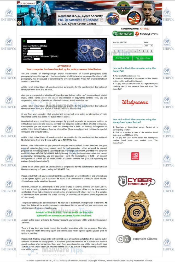 Mandiant U.S.A Cyber Security MoneyPak virus