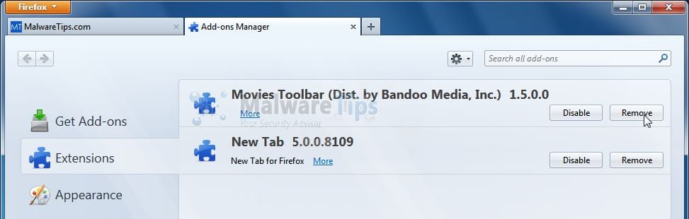 [Image: Movies Toolbar Firefox extension]