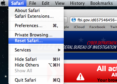 [Image: Select Reset Safari from the menu]