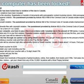 [Image: Royal Canadian Mounted Police lock screen virus]