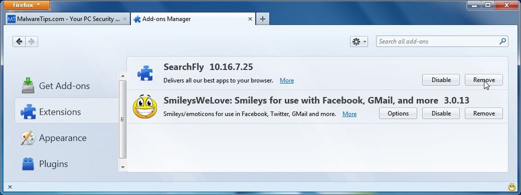 [Image: Smileys We Love Firefox extension]