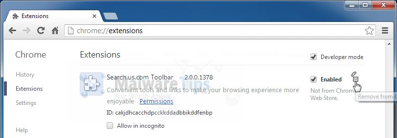 Start.search.us.com Chrome plugin