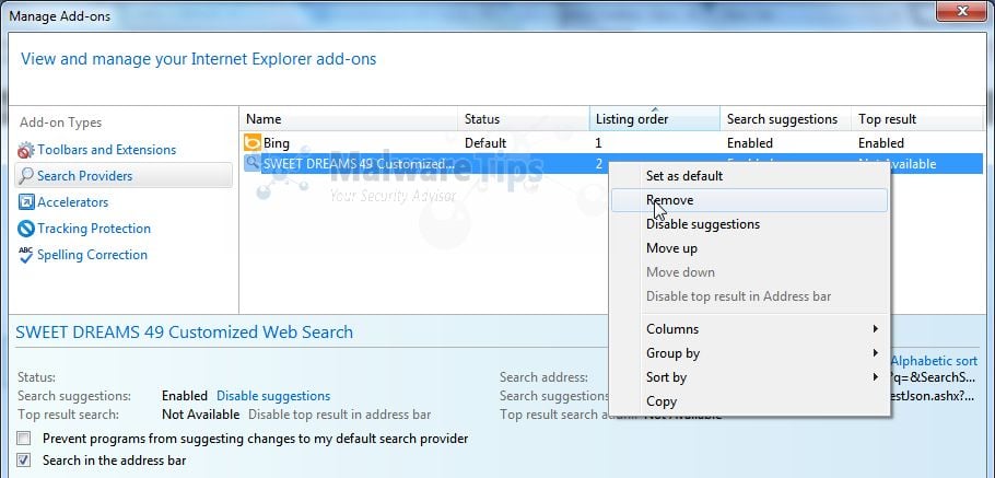 [Image: Sweet Dreams 49 Customized Web Search Internet Explorer removal]