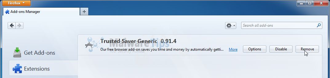 [Image: Trusted Saver Firefox extension]