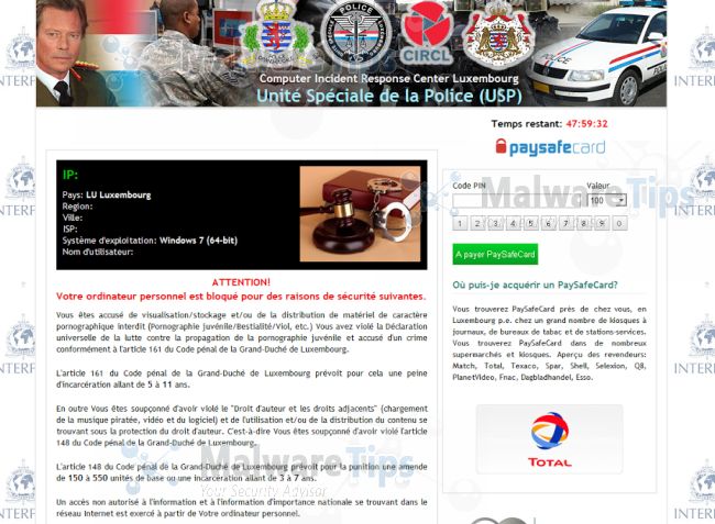 [Image: Unité Spéciale de la Police Ukash virus]