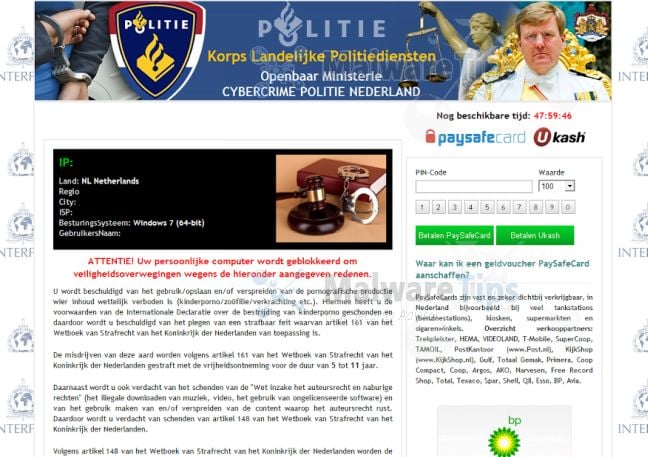 Remove Cybercrime Politie Nederland Virus (Removal Guide)