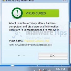 [Image: Live Security Professional popup]