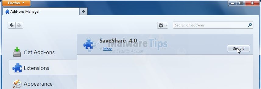 [Image: SaveShare Firefox Extension]