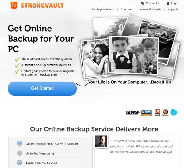 [Image: StrongVault Online Backup virus]