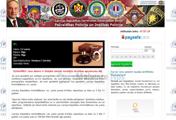 [Image: Latvijas Republikas Satversmes Aizsardzības Birojs Ukash virus]