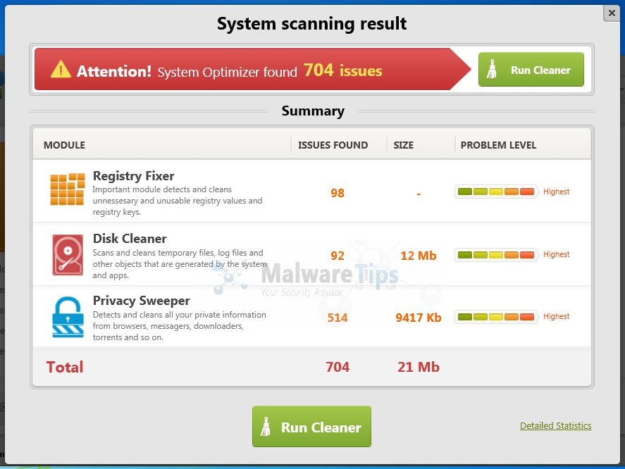 [Image: Koox System Optimizer malware]