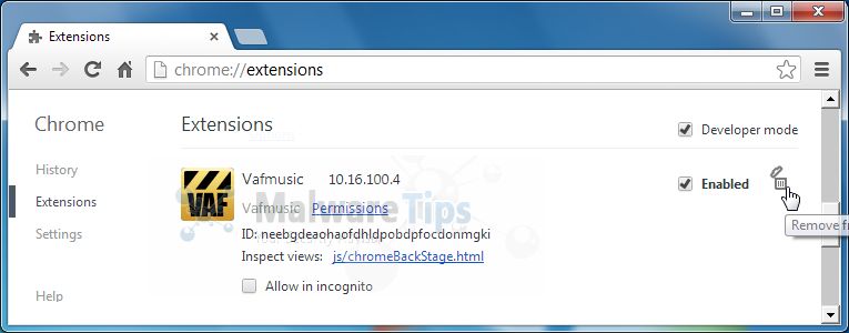 [Image: VAFMusic Toolbar Chrome extension]