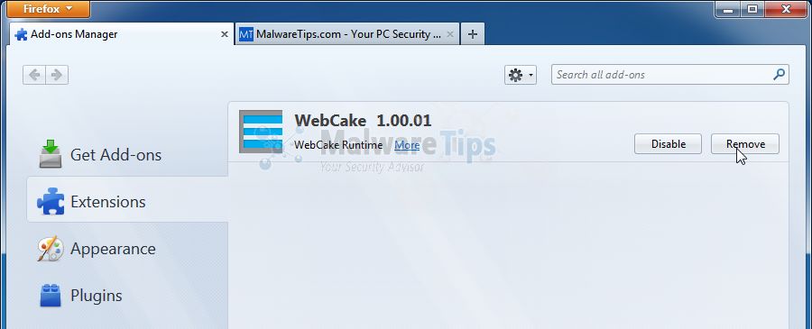 [Image: WebCake Firefox Extension]