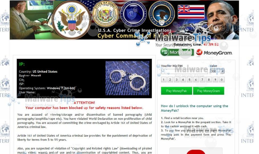 [Image: Cyber Command of South Texas MoneyPak virus]