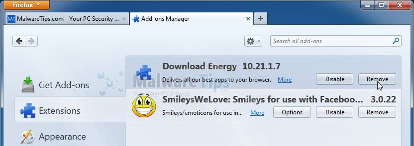 [Image: Energy Community Toolbar Firefox extension]