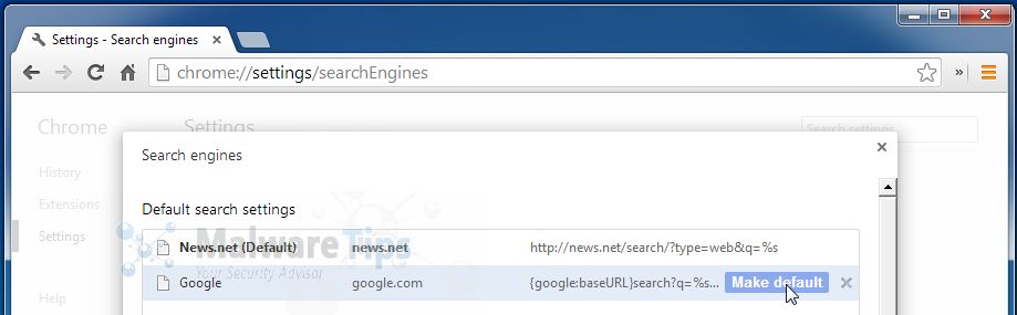 [Image: News.net Chrome redirect]