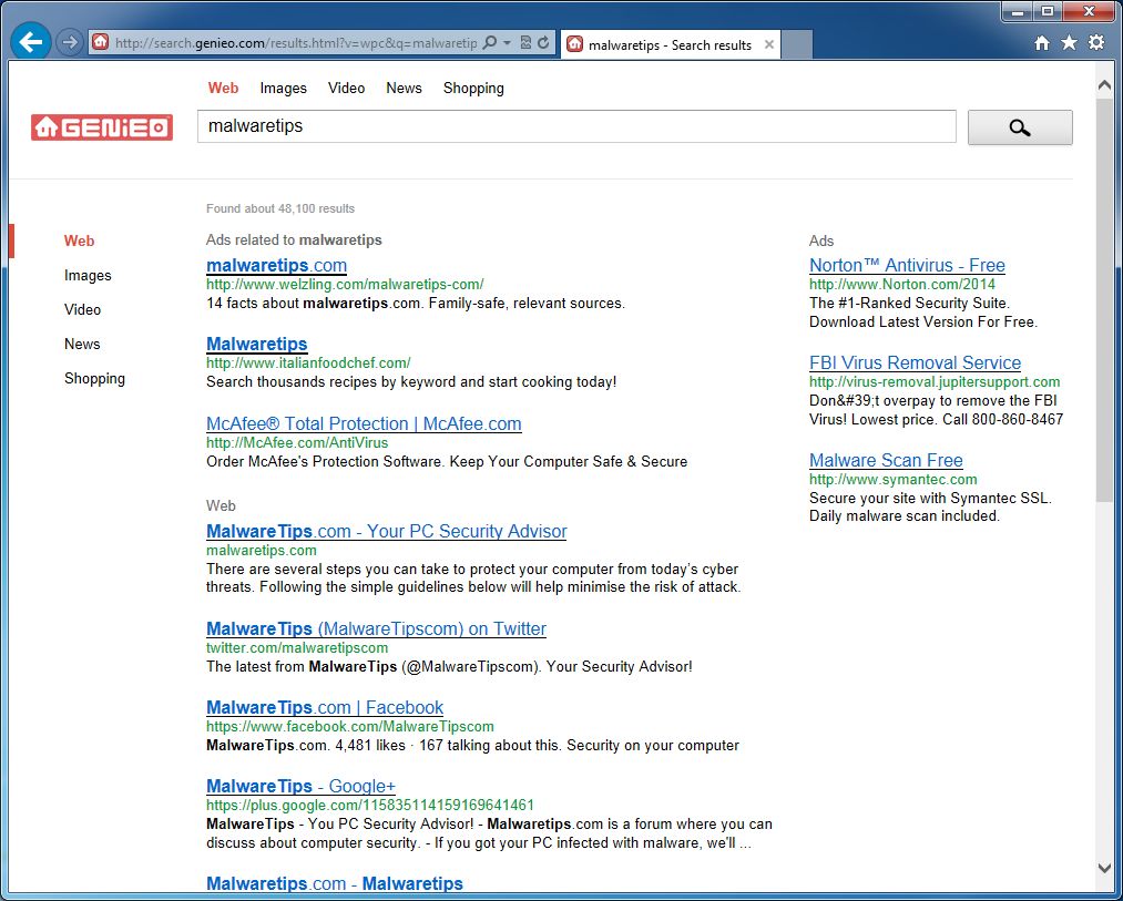 [Image: Websearch.relevantsearch.info redirect]