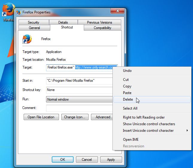 [Image: Only-Search.com shortcut hijack]
